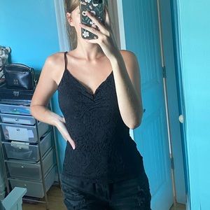 Black lace hollister top